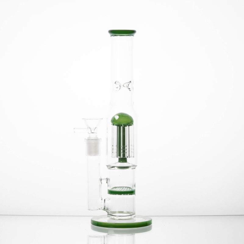 Green Double Perc Straight Tube