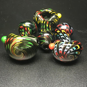 Hotmess Glass Black & White Rainbow Rake Pipe