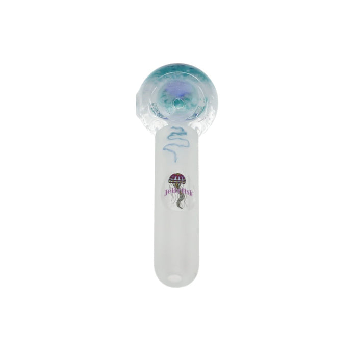 Jellyfish Glass Blue and White Frit Frosted Mini Spoon