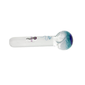 Jellyfish Glass Blue and White Frit Frosted Mini Spoon