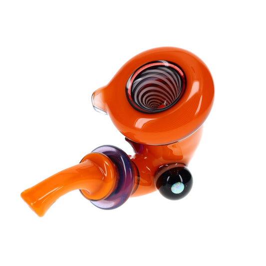 JMass Glass Orange Swirl Red Spike Sherlock