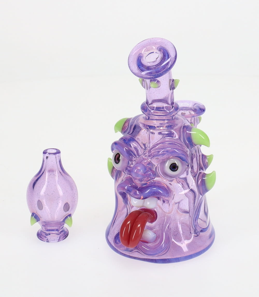 Kaleb Folck Glass Purple Face Rig with Carb Cap