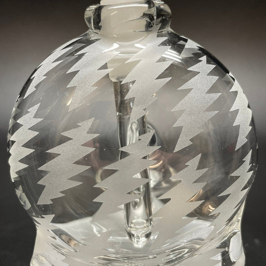 Paulie 2 Fingers Sandblasted Bolt All Over Print with Clear Neck Skull Bubbler