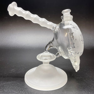 Katherman Glass Sandblasted Skull Dancing Bears Bubbler