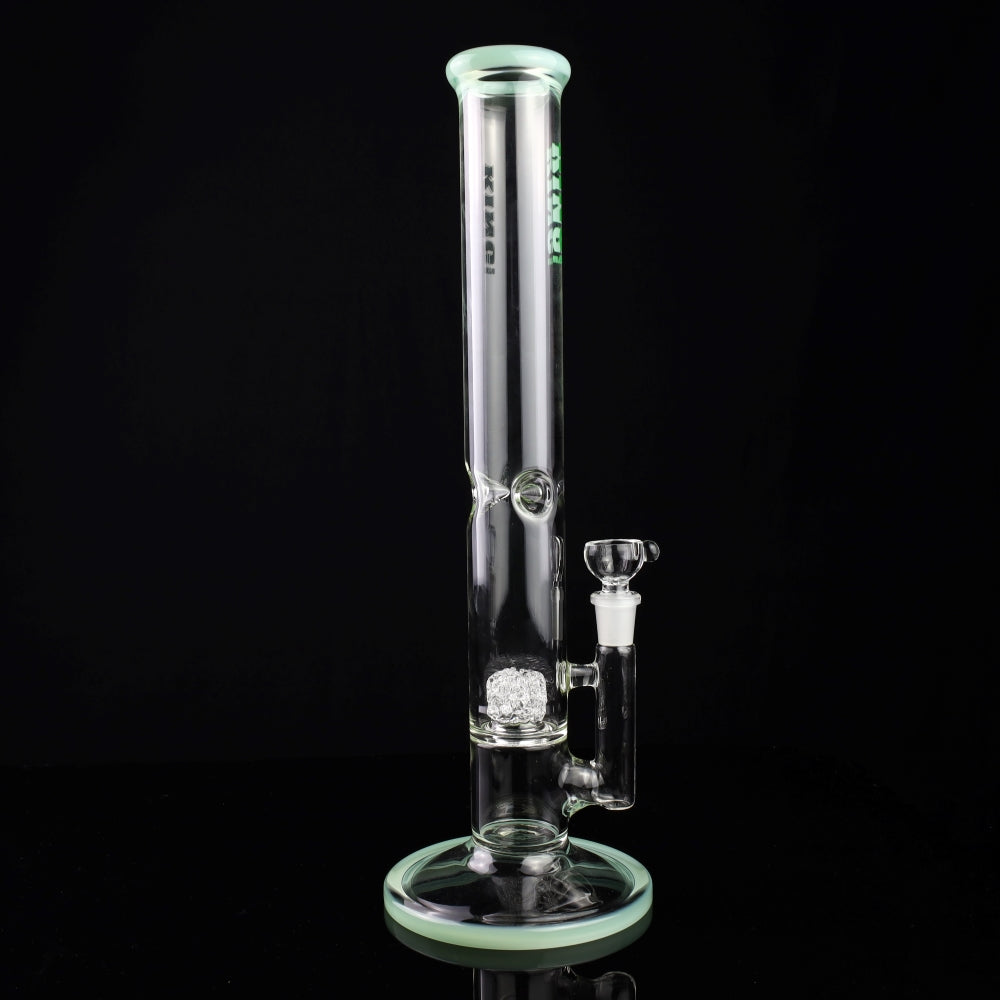 King Volcano 44mm Ice Pinch Straight Tube with Woven Perc and Color Wraps 15"