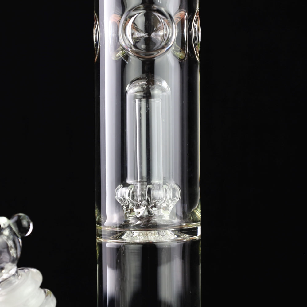 King Volcano 44mm Showerhead Perc Ice Pinch Straight Tube with Color Wraps 15"