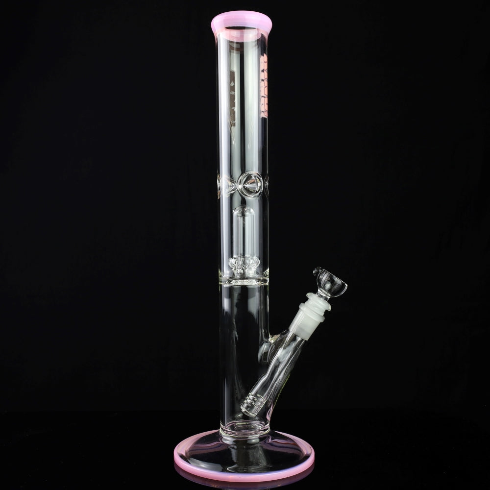 King Volcano 44mm Showerhead Perc Ice Pinch Straight Tube with Color Wraps 15"