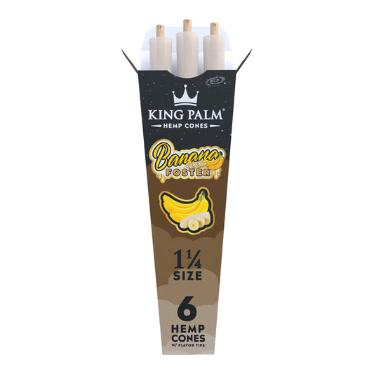 King Palm Banana Foster 1 1/4 Hemp Cones 6 pack