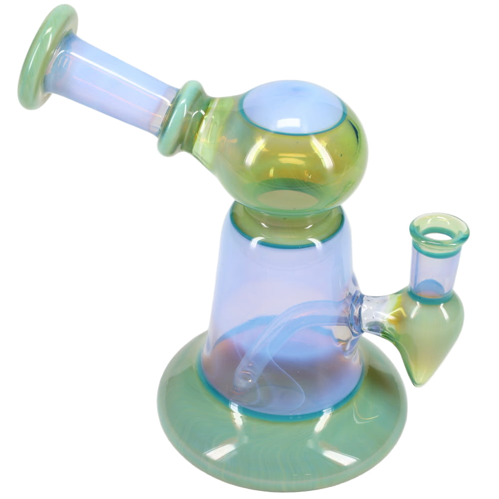 Kyle White Glass Rig - Green & Blue