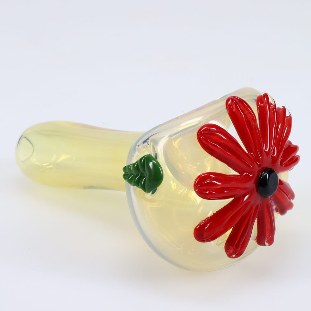 Kyle White Glass Fume Wild Flower Cap Spoon