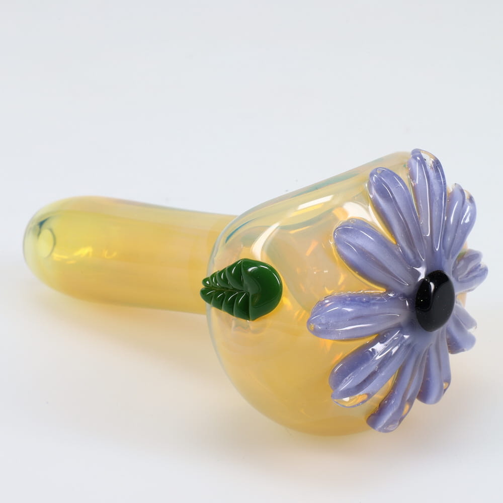 Kyle White Glass Fume Wild Flower Cap Spoon