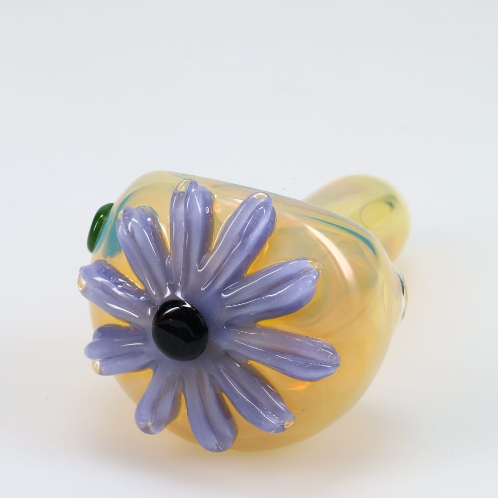 Kyle White Glass Fume Wild Flower Cap Spoon