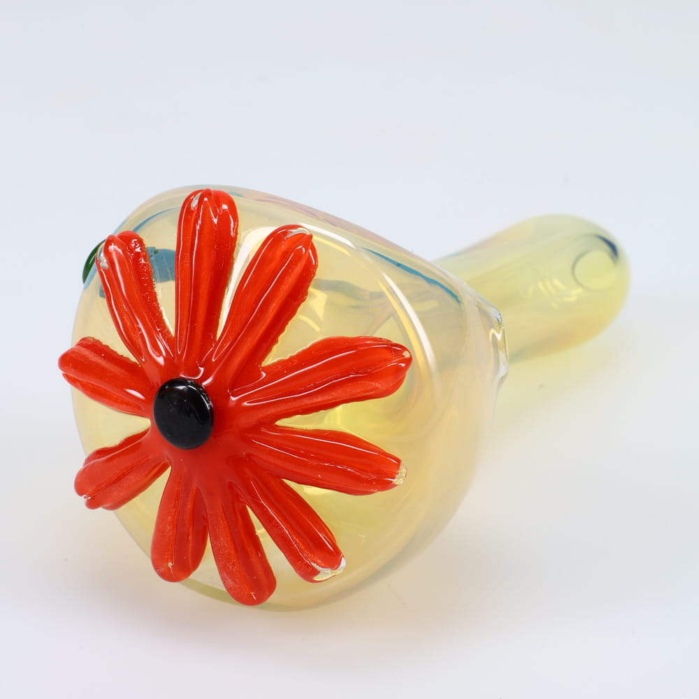 Kyle White Glass Fume Wild Flower Cap Spoon