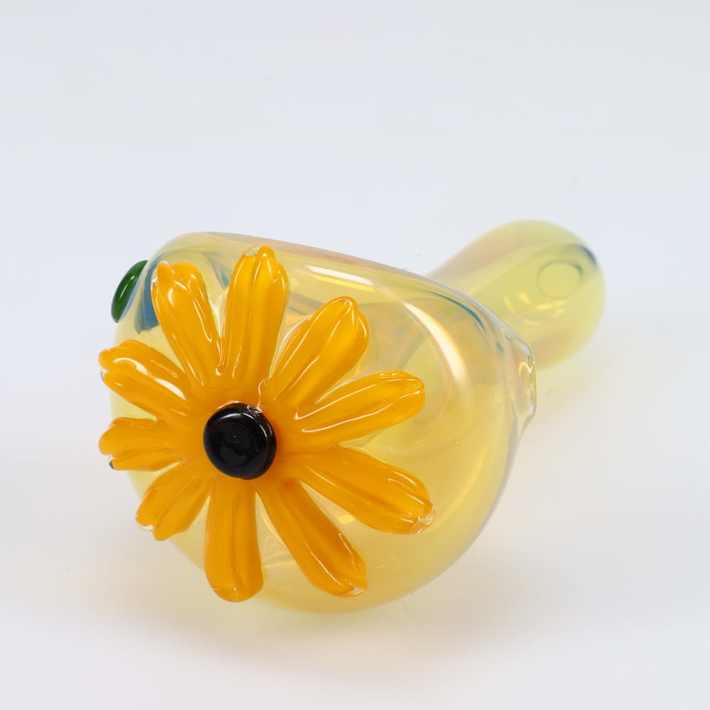 Kyle White Glass Fume Wild Flower Cap Spoon