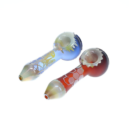 Liberty503 Glass Carved Cap Mini Spoon