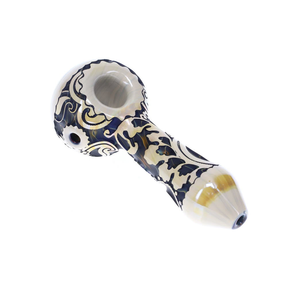 Liberty503 Glass Deep carve Reversal Cap Hand Pipe