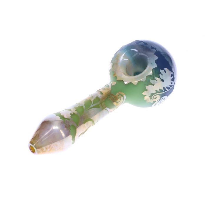 Liberty503 Glass Etched Triple Frit Wig Wag Spoon