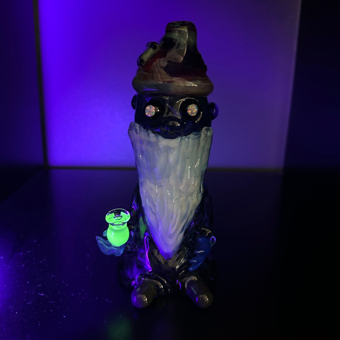 Lyssa Lou Glass Blue, Green, & White UV Gnomad