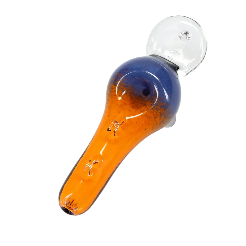 Matty White Glass Frit with Dichro Stripe Fishing Lure Spoon