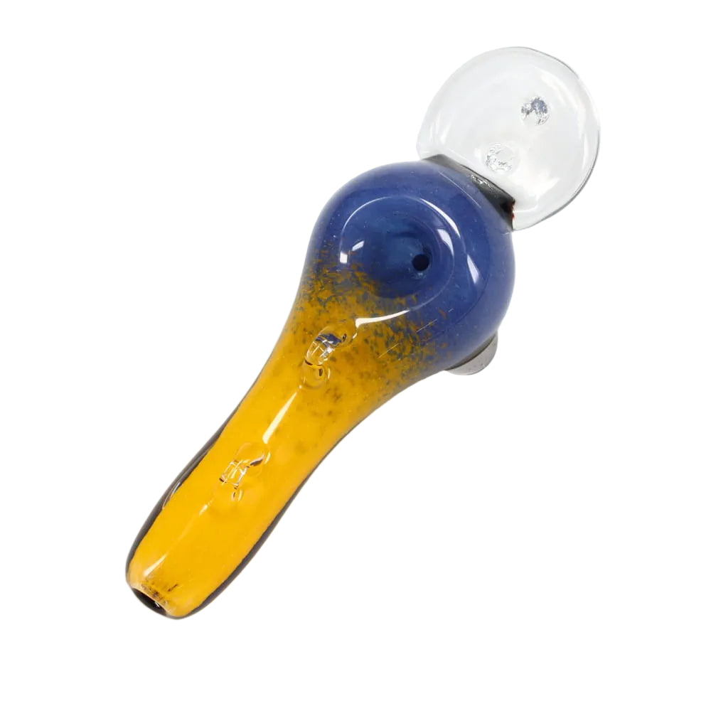 Matty White Glass Frit with Dichro Stripe Fishing Lure Spoon