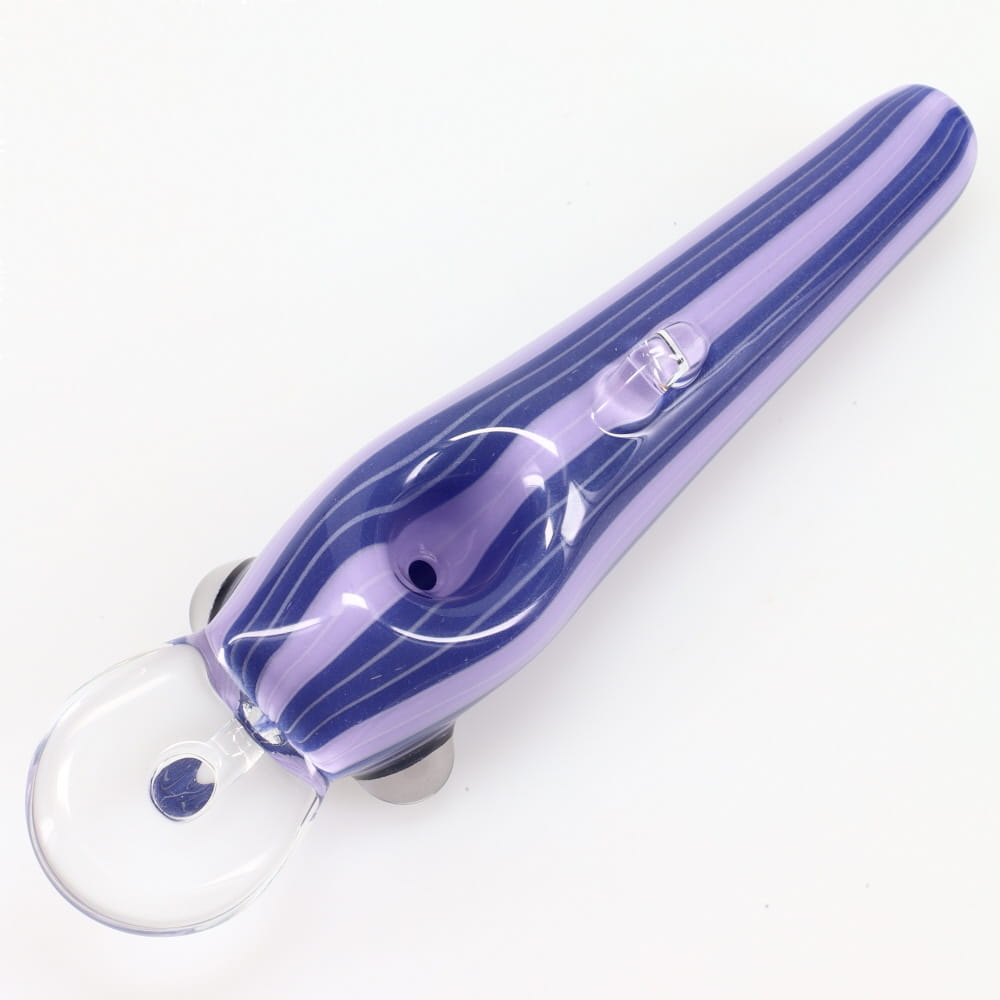 Matty White Glass Large Linework Fishing Lure Spoon - Purple