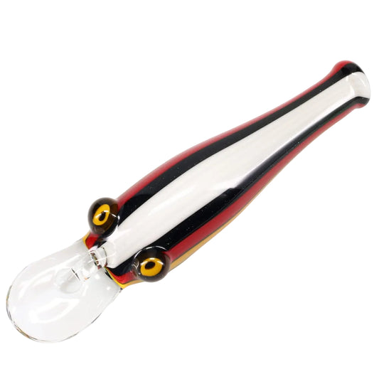 Matty White Glass Linework Fishing Lure Spoon - Rasta
