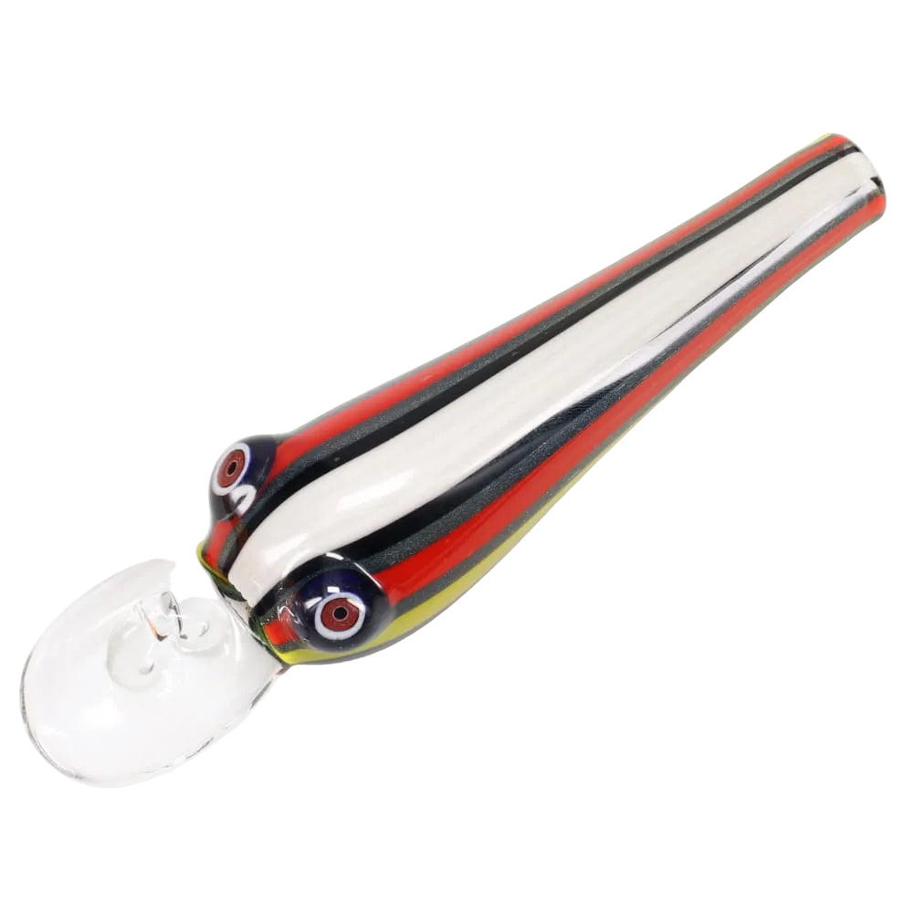 Matty White Glass Linework Fishing Lure Spoon - Rasta