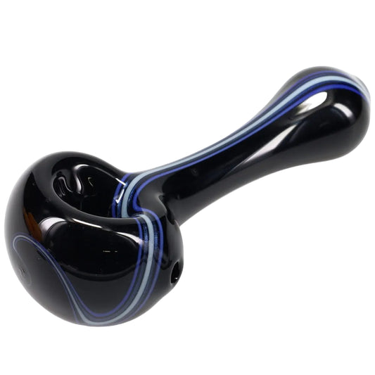 Matty White Glass Mini Black with Color Stripe Spoon