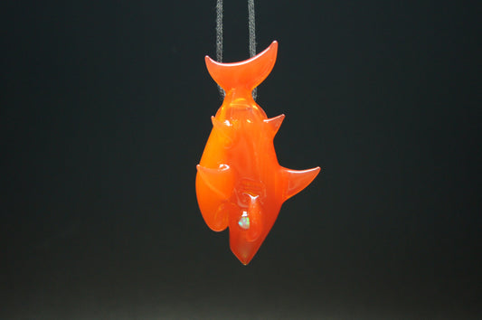 Niko Cray Glass Shark Pendant - Orange