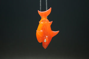 Niko Cray Glass Shark Pendant - Orange