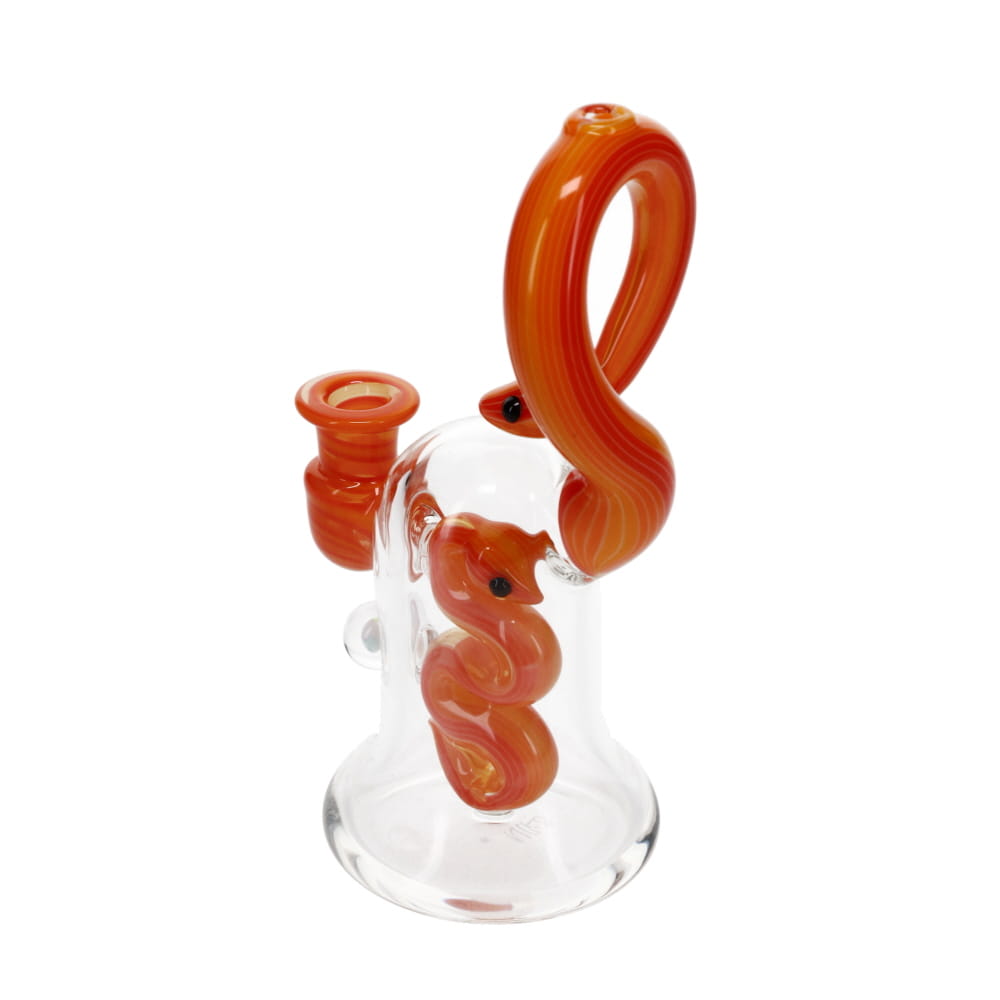 Niko Cray Clear w/ Red, Orange & Yellow Snake Beaker