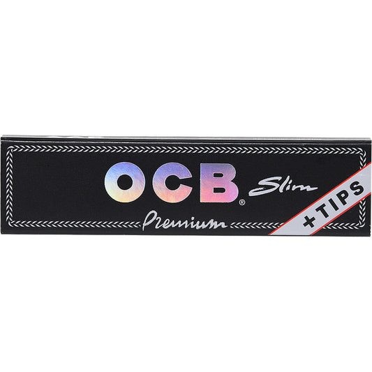 OCB Premium King Slim Rolling Papers with Tips