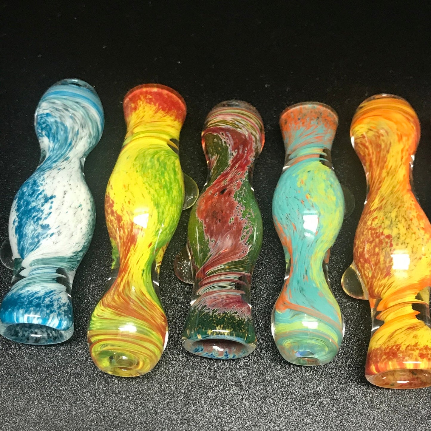 Pluganug Glass Multicolor Frit Twist Onie