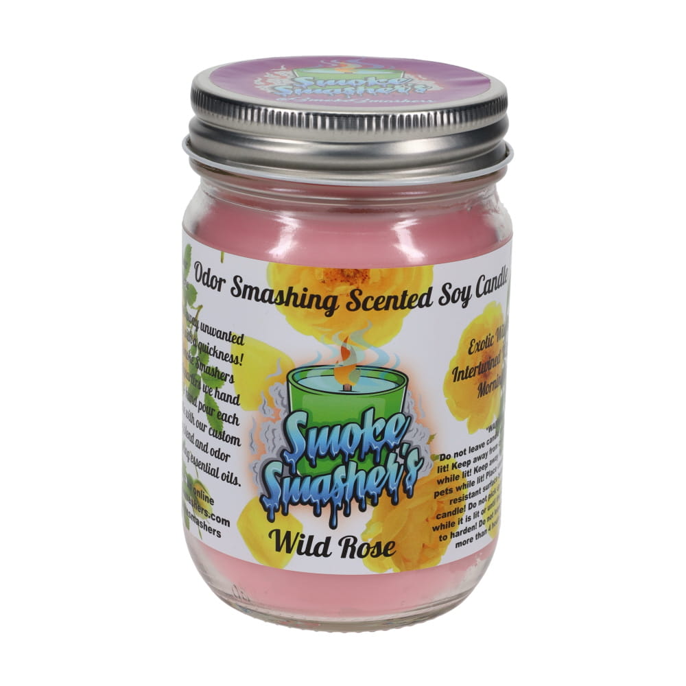 Smoke Smashers Odor Smashing Scented Soy Candle - Wild Rose