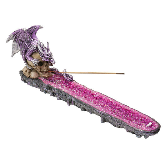 Purple Dragon on Skull Incense Burner