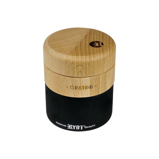 RYOT Wood GR8TR Grinder with Black Jar Body