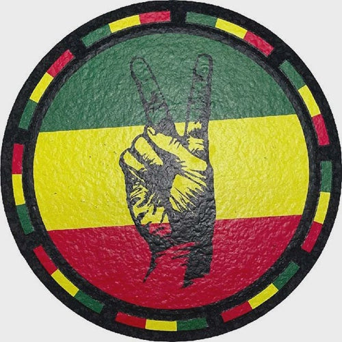 Rasta Peace Mood Mat - 8” Round