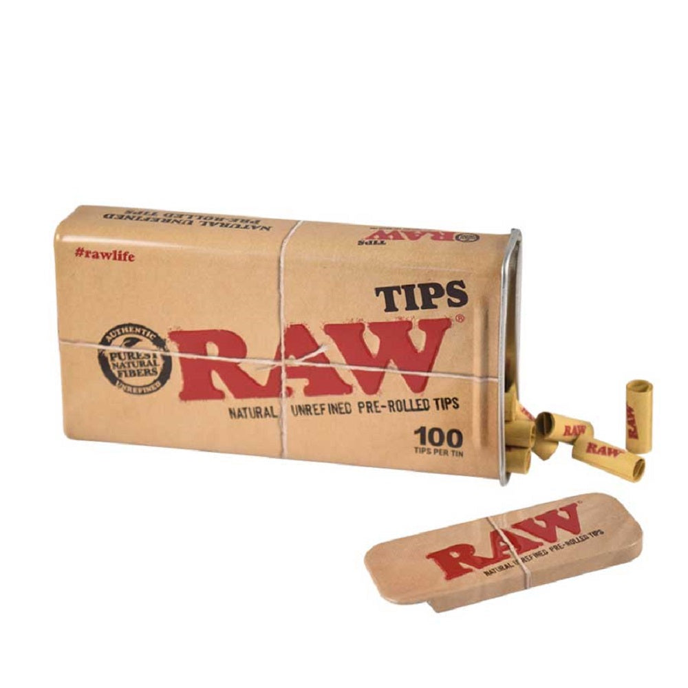Raw Natural Unrefined Pre-Rolled Filter Tip Tins- 100 count