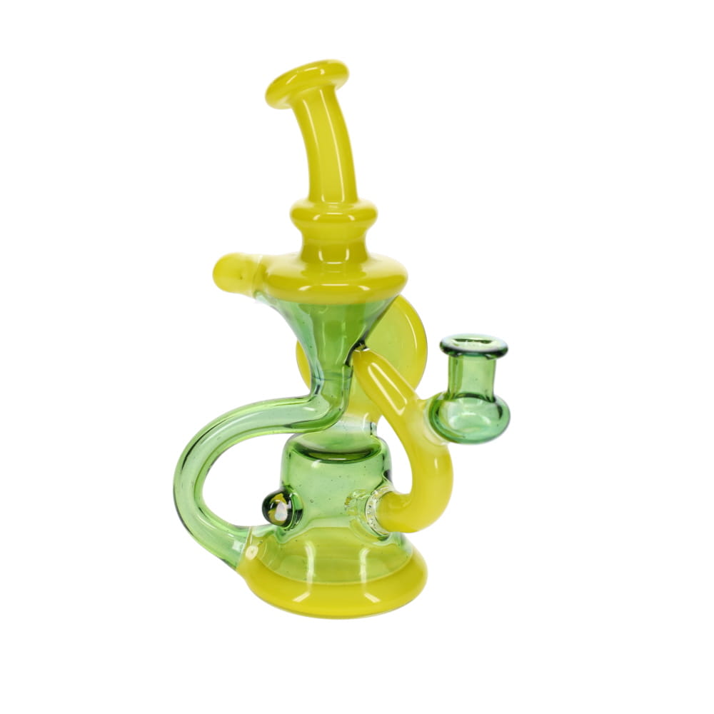 Cristo Two Tone Floater Recycler Rig - Green with Opal