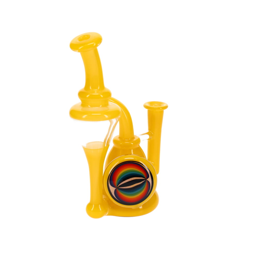 Cristo Backpack Recycler Rig - Yellow with Rainbow Disc