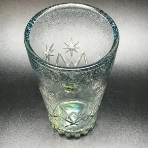 Rotational Science Hand Carved Frit Accented Pint Glass