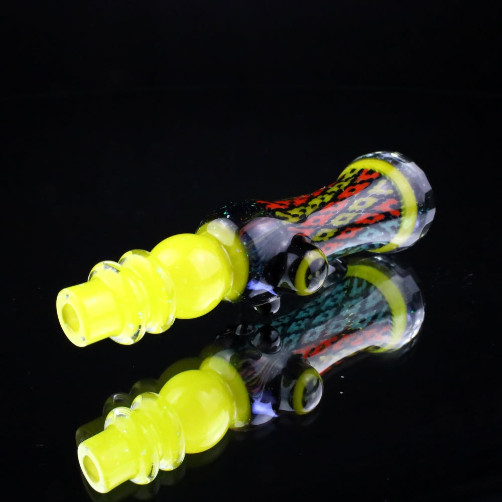 Rotational Science Glass Faceted Peyote Stich Chillum #3