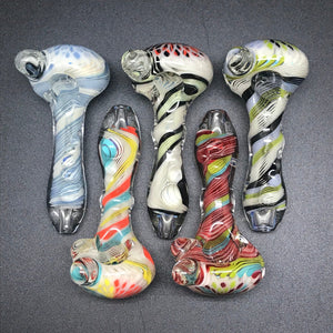 Rotational Science Glass Glow in the Dark Twist Lines Pipe