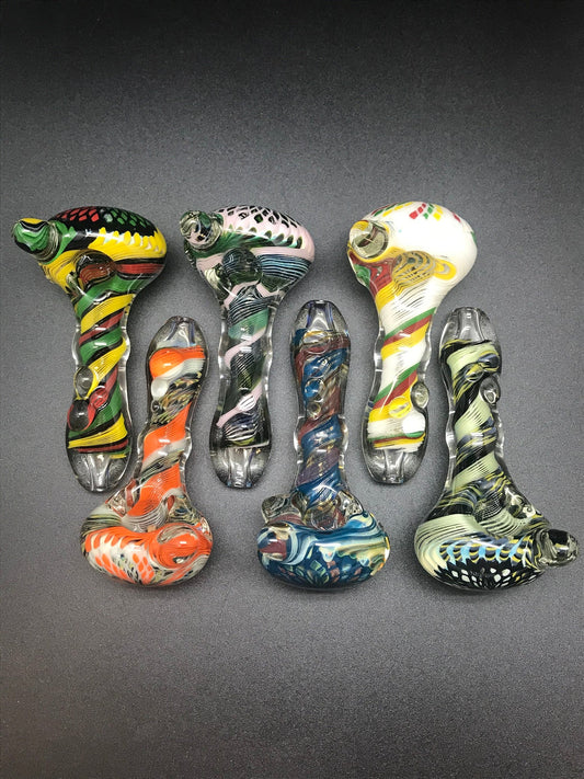 Rotational Science Glass Twist Fillacello Mixed Color Spoon - Large