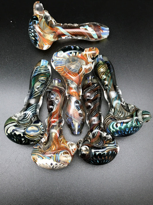 Rotational Science Glass Twist Fillacello Mixed Color Spoon