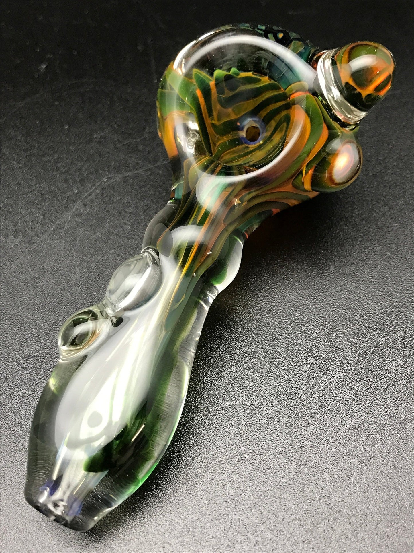 Rotational Science Glass Zig Zag Green Pipe