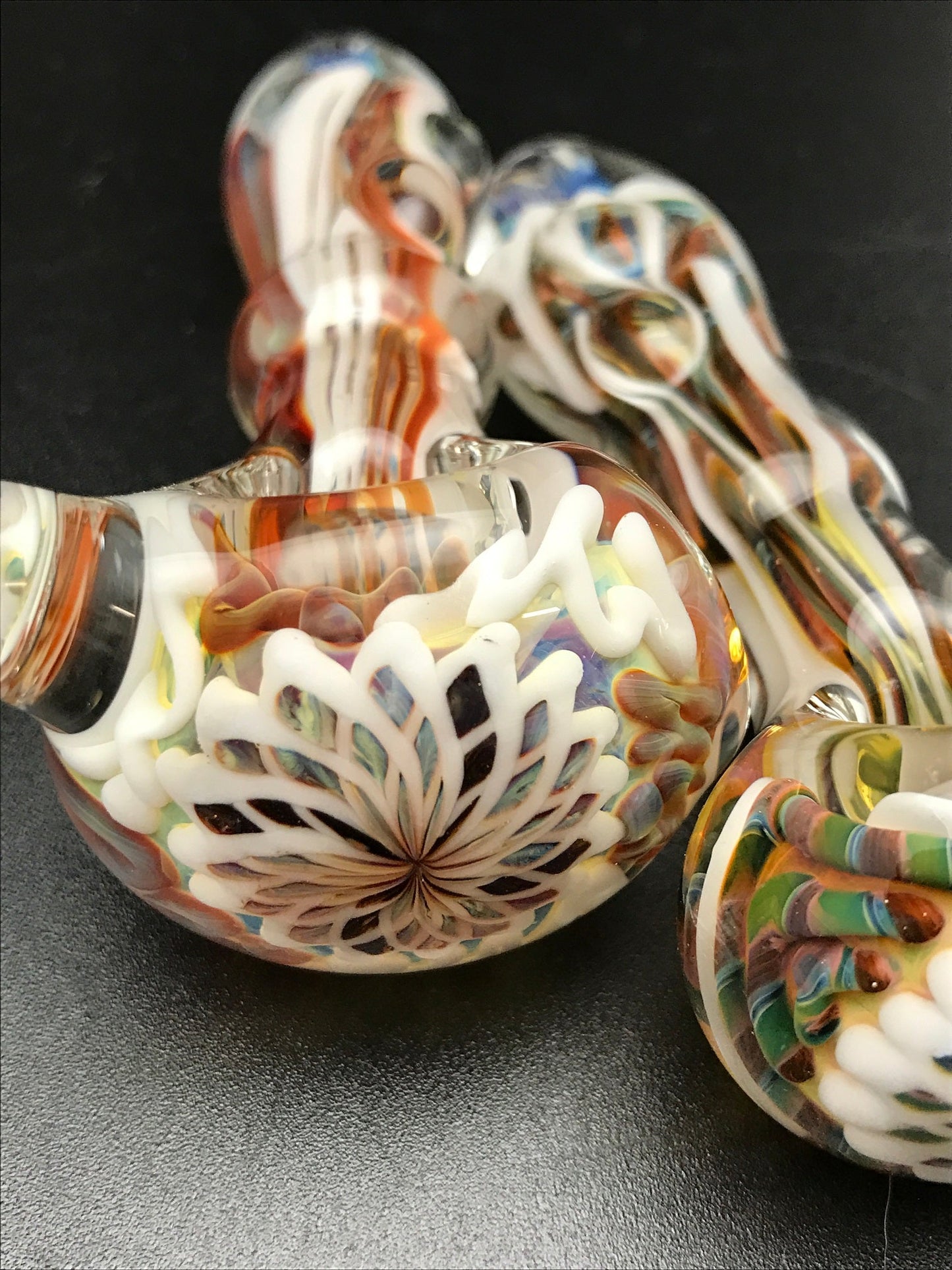 Rotational Science Glass Zig Zag White Pipe