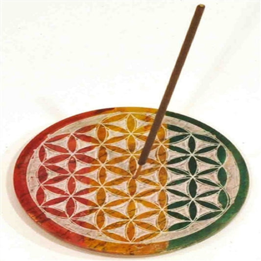 Round Stone Flower Incense Burner