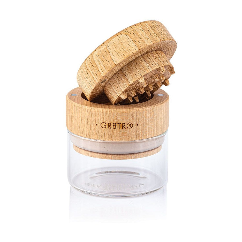 RYOT Wood GR8TR Grinder with Clear Jar Body