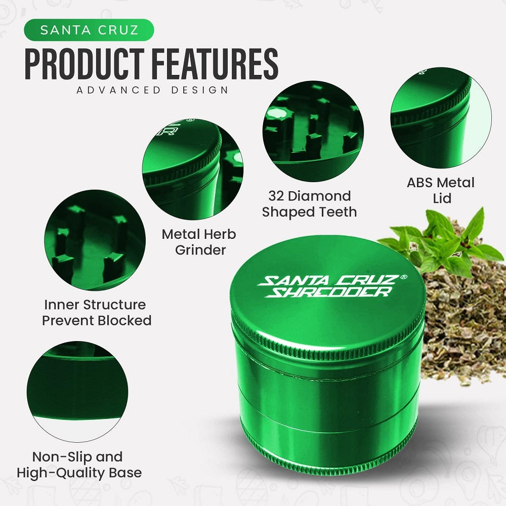 Santa Cruz Shredder 3 Piece Grinder - Medium - Green